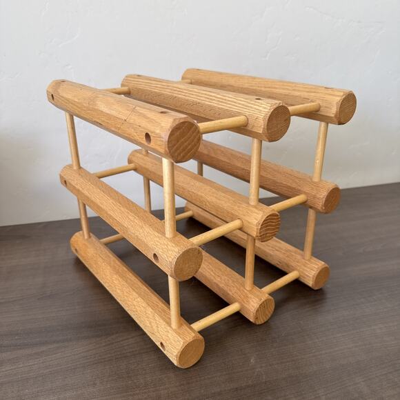 Vintage Mid Century Modern MCM SOLID WOOD Wine Rack‎ Umbrella Holder Handmade - Picture 9 of 9